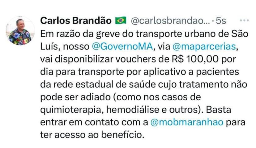 Carlos Brandão libera transporte por app para pacientes de tratamentos inadiáveis 2 IMG 4039