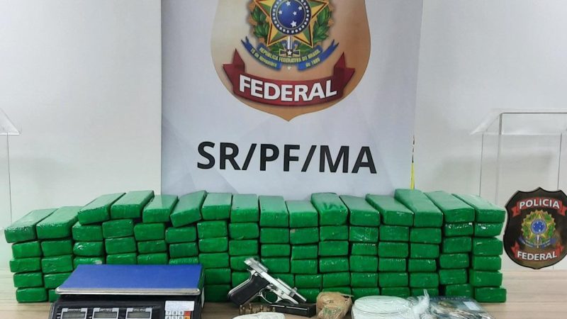 PF apreende 80 kg de droga, armas e munições em operação simultânea no MA e MT