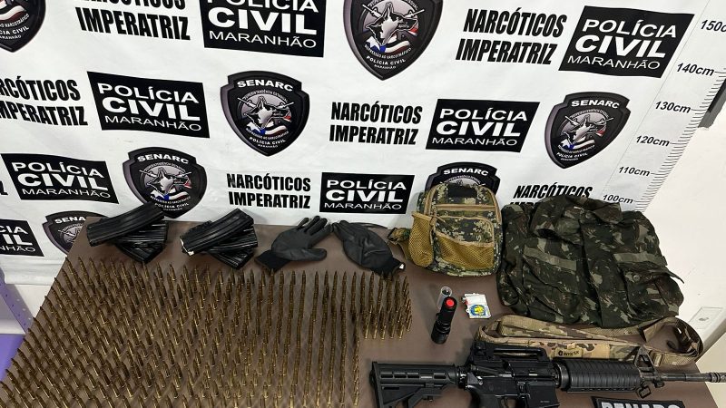 Polícia Civil do Maranhão apreende fuzil e cerca de 500 munições em operação na região Tocantina