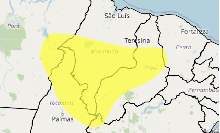 INMET emite alerta de chuvas intensas no Maranhão até a manhã desta segunda-feira