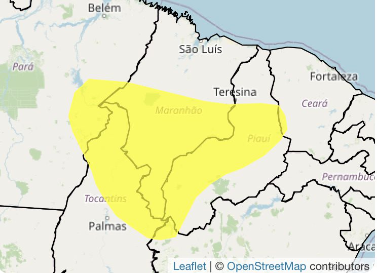 INMET emite alerta de chuvas intensas no Maranhão até a manhã desta segunda-feira