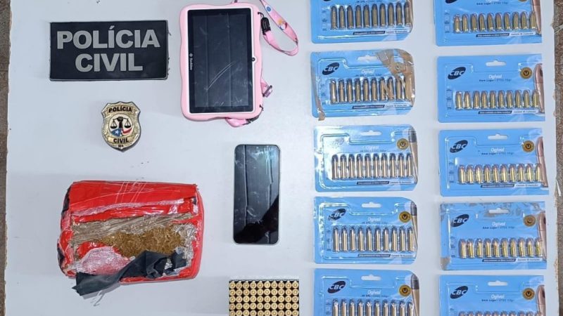 Polícia flagra mulher com 150 munições e drogas em ônibus que saiu do Pará com destino ao MA